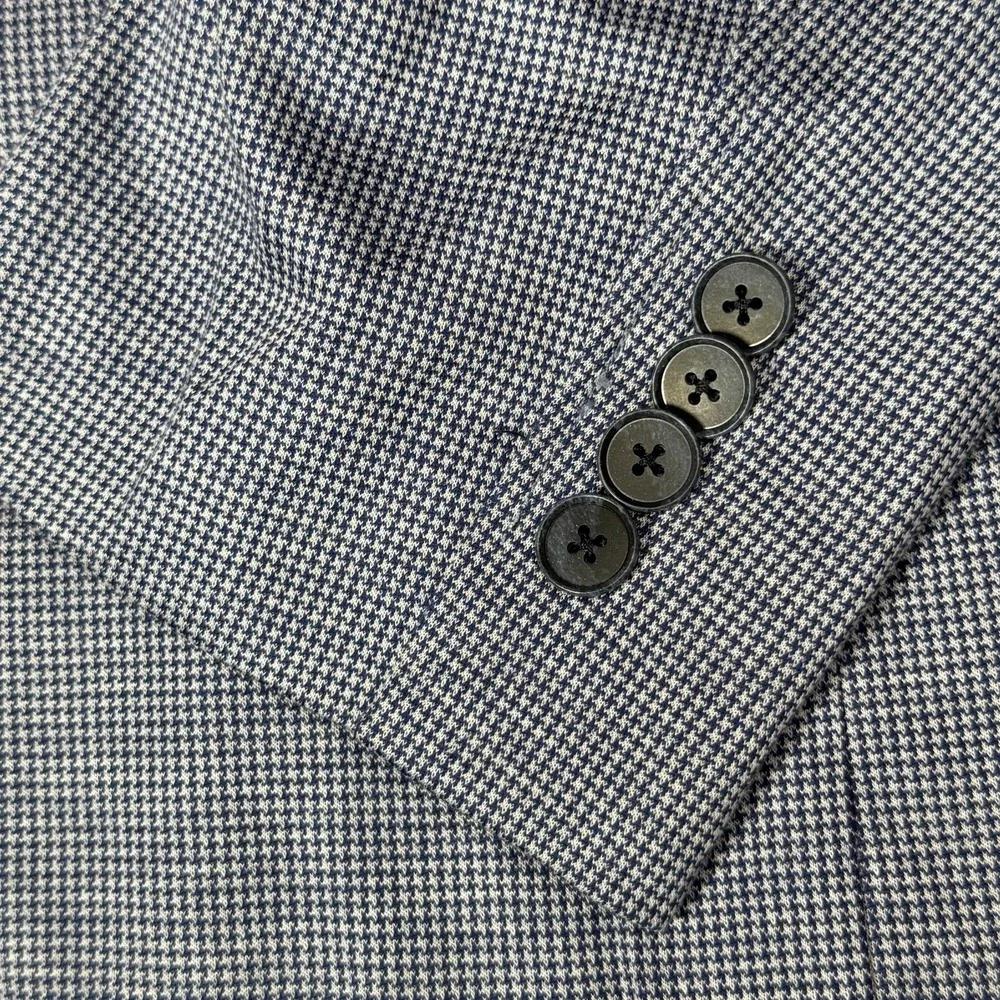 Rodd & Gunn Anchorage Unstructured Sport Coat Men XL Sports Fit Blue Houndstooth